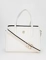 Tommy Hilfiger Solid White Cotton Handbags