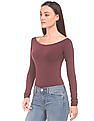 Aeropostale Long Sleeve Stretch Jersey Bodysuit