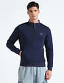 Flying Machine Stand Neck Solid Sweatshirt
