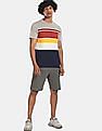 Aeropostale Men Multi Colour Crew Neck Striped T-Shirt