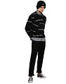 Calvin Klein Men Black All Over Institutional Logo Sweater