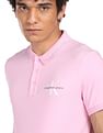 Calvin Klein Men Pink Institutional Collar Slim Fit Polo Shirt