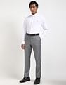 Tommy Hilfiger Regular-Fit Self-Design Mid-Rise Trouser