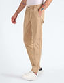Flying Machine Elasticised Waist Solid Trousers