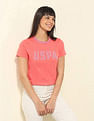 U.S. Polo Assn. Women Regular Fit Brand Printed T-Shirt