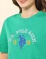 U.S. Polo Assn. Women Boxy Fit Brand Printed T-Shirt