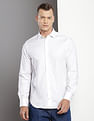 Tommy Hilfiger Cutaway Collar Long Sleeve Solid Shirt