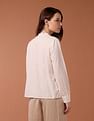 U.S. Polo Assn. Women Embroidered Pin Tucked Poplin Top