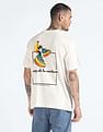 Flying Machine Embroidered Graphic Oversized T-Shirt