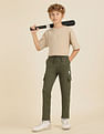 U.S. Polo Assn. Kids Boys Solid Pure Cotton Track Pants