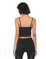Calvin Klein Jeans Women Black Brand Tape Strappy Solid Crop Top