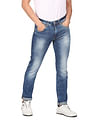 Aeropostale Men Blue Mid Rise Tapered Fit Jeans