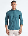 Flying Machine Geometric Print Cotton Shirt