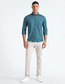 Flying Machine Geometric Print Cotton Shirt