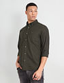 Flying Machine Solid Dobby Shirt