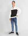 Flying Machine Half Zip Colour Block Sweatshirt