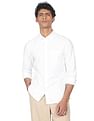 Calvin Klein Men White Pure Cotton Slim Fit Casual Shirt