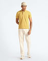 Flying Machine Pure Cotton Solid Polo Shirt