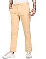 Tommy Hilfiger Men Beige Denton Regular Fit Solid Casual Trousers
