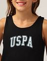 U.S. Polo Assn. Kids Girls Brand Printed A Line Dress