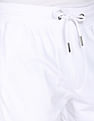 U.S. Polo Assn. Denim Co. Men White Mid Rise Logo Print Solid Track Pants
