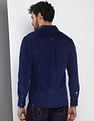 Calvin Klein Men Navy Logo Badge Corduroy Casual Shirt