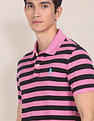U.S. Polo Assn. Ribbed Collar Striped Polo Shirt