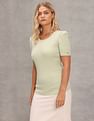 U.S. Polo Assn. Women Puff Sleeve Round Neck Top