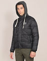 U.S. Polo Assn. Detachable Hood Nylon Solid Puffer Jacket