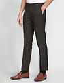 Arrow Mid Rise Checked Formal Trousers
