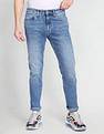 Flying Machine Mid Rise Slash Slim Tapered Fit 90s Vintage Jeans