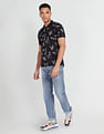 Flying Machine Floral Print Cotton Polo Shirt