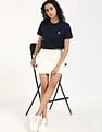 Tommy Hilfiger Womens Blue Solid T-Shirt