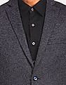 U.S. Polo Assn. Men Navy Slim Fit Patterned Casual Blazer