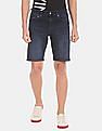Calvin Klein Men Dark Blue Slim Fit Washed Denim Shorts