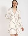 Tommy Hilfiger Viscose Spread Collar Wrap Dress