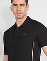 Arrow Newyork Striped Collar Solid Polo Shirt