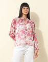 U.S. Polo Assn. Women Sheer Floral Printed Top