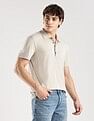 Calvin Klein Jeans Solid Regular-Fit Lyocell Polo T-Shirt