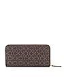 Calvin Klein Women Brown Zip Around Monogram Wallet