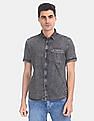 Flying Machine Short Sleeve Washed Denim Shirt