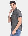 Flying Machine Short Sleeve Washed Denim Shirt