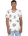 U.S. Polo Assn. Denim Co. Men White Crew Neck Brand Print T-Shirt