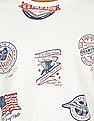 U.S. Polo Assn. Denim Co. Men White Crew Neck Brand Print T-Shirt