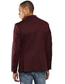 Tommy Hilfiger Men Burgundy Solid Herringbone  Formal Blazer