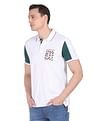 AD by Arvind Cotton Colour Block Polo Shirt