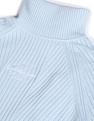 Calvin Klein Jeans Women Light Blue Turtle Neck Embroidered Monogram Sweater
