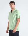 Calvin Klein Cotton Linen Open Placket Polo Shirt