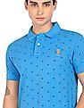 U.S. Polo Assn. Ribbed Collar Printed Polo Shirt