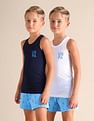 USPA Innerwear Boys Sleeveless Solid EKV02 Cotton Vest - Pack Of 2